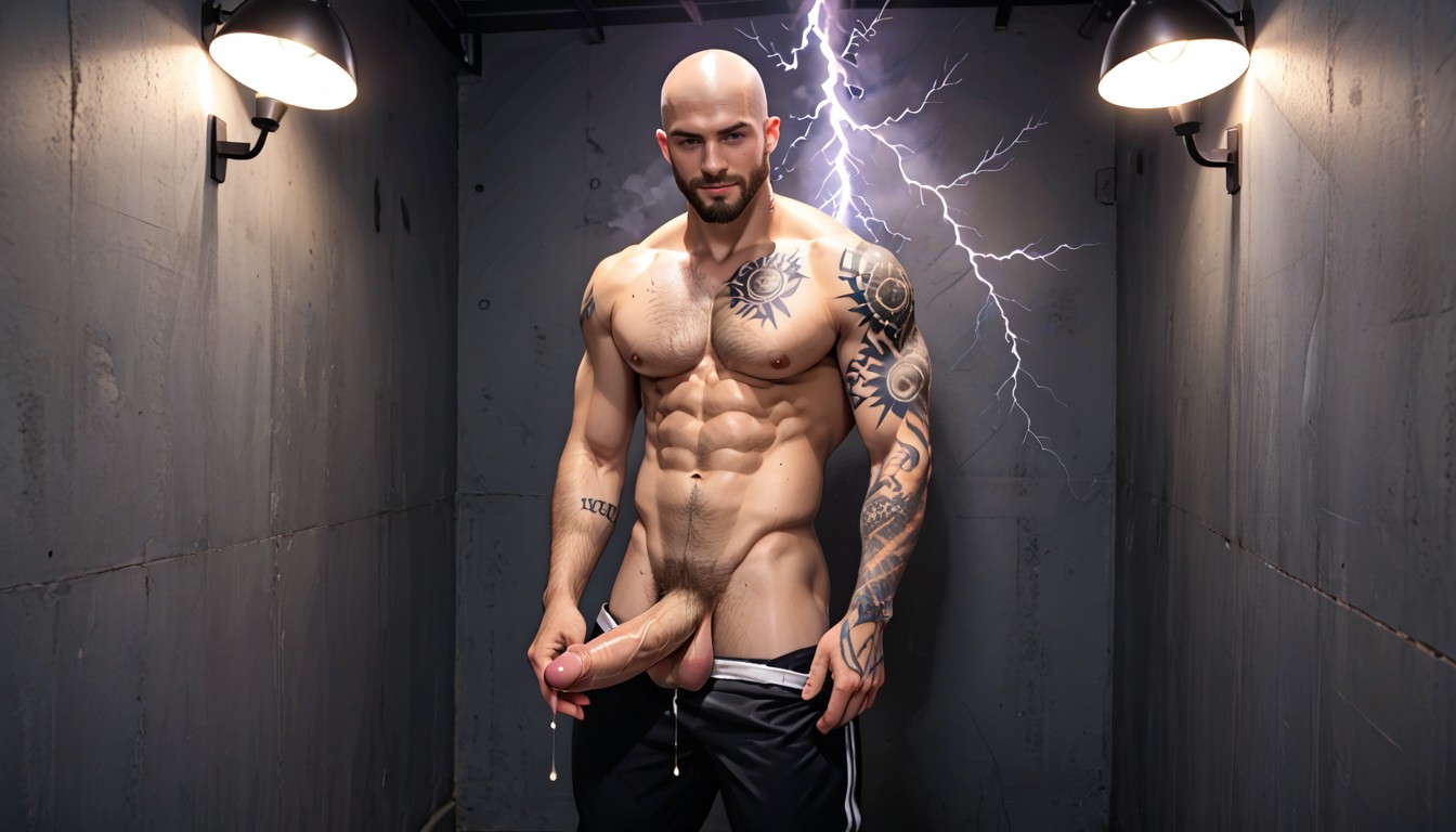 Dildos Coming From Wall, Sparks Around Eyes, Mood Lighting Porno gay IA
