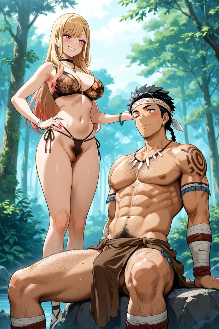 Cock Bulge, Marin Kitagawa, Female Hentai AI Porn