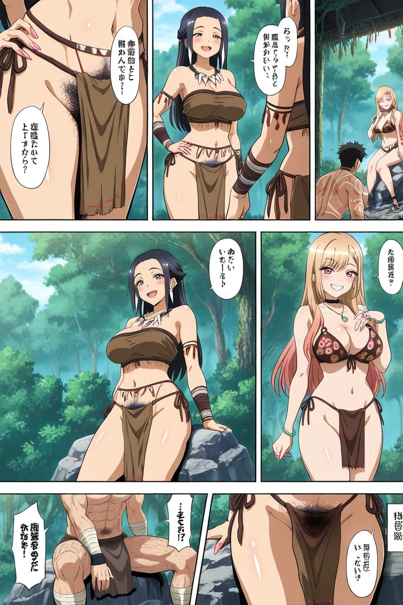 Male, Primitive Clothing, Duo Hentai AI Porn