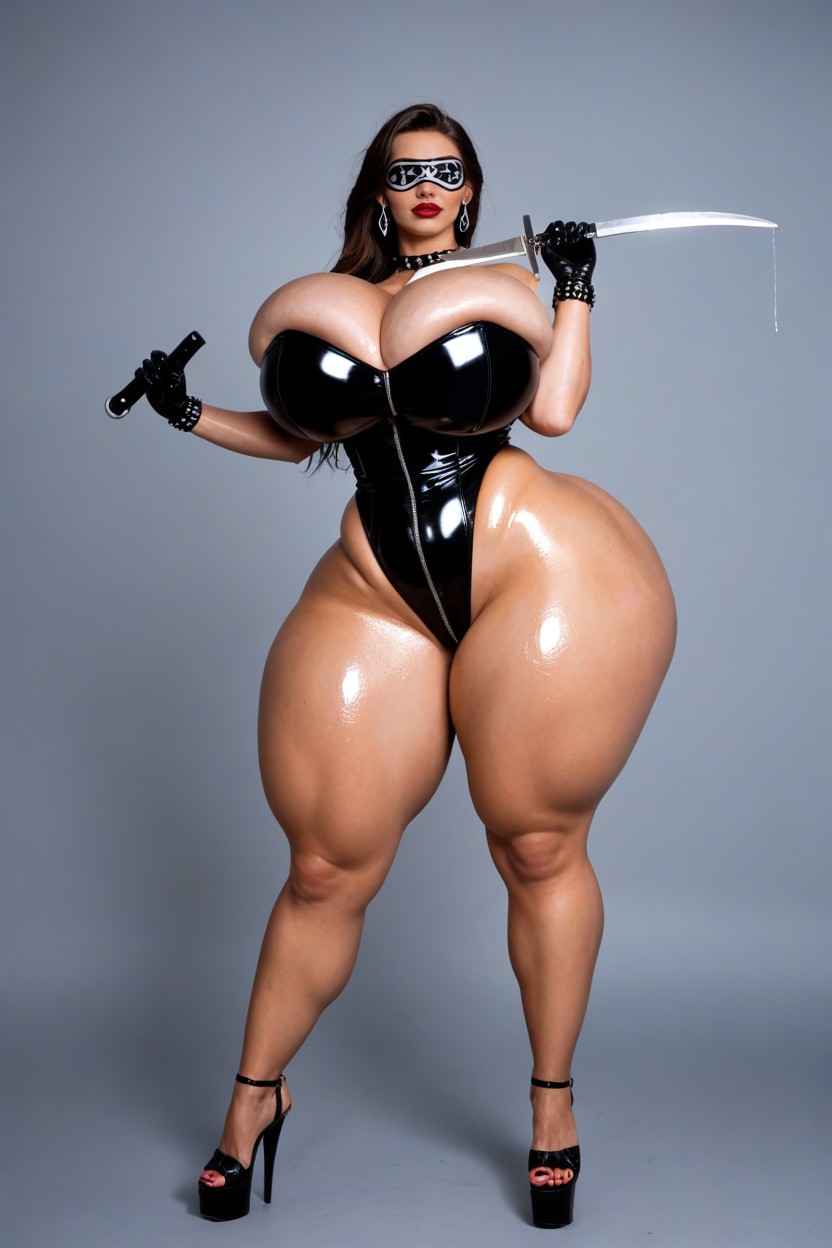 Colossal Breast, Dark Eyeshadow, Sweating Profusely AI Porn