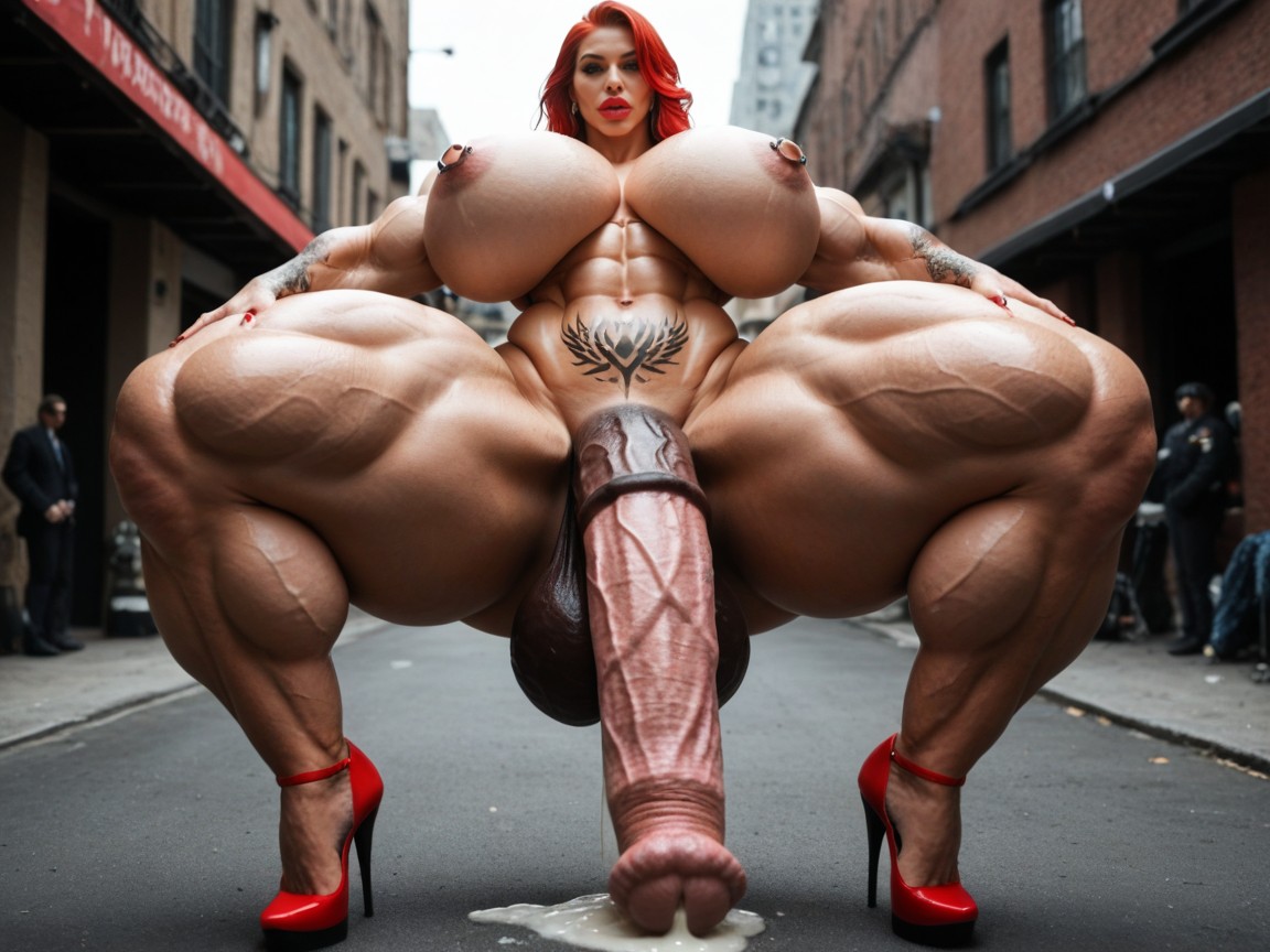 Naked, 18+, Muscles Growing Shemale AI Porn