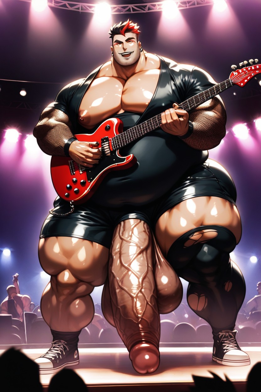 Black Nail Polish, On Stage, Large Eyes AI Gay Porn