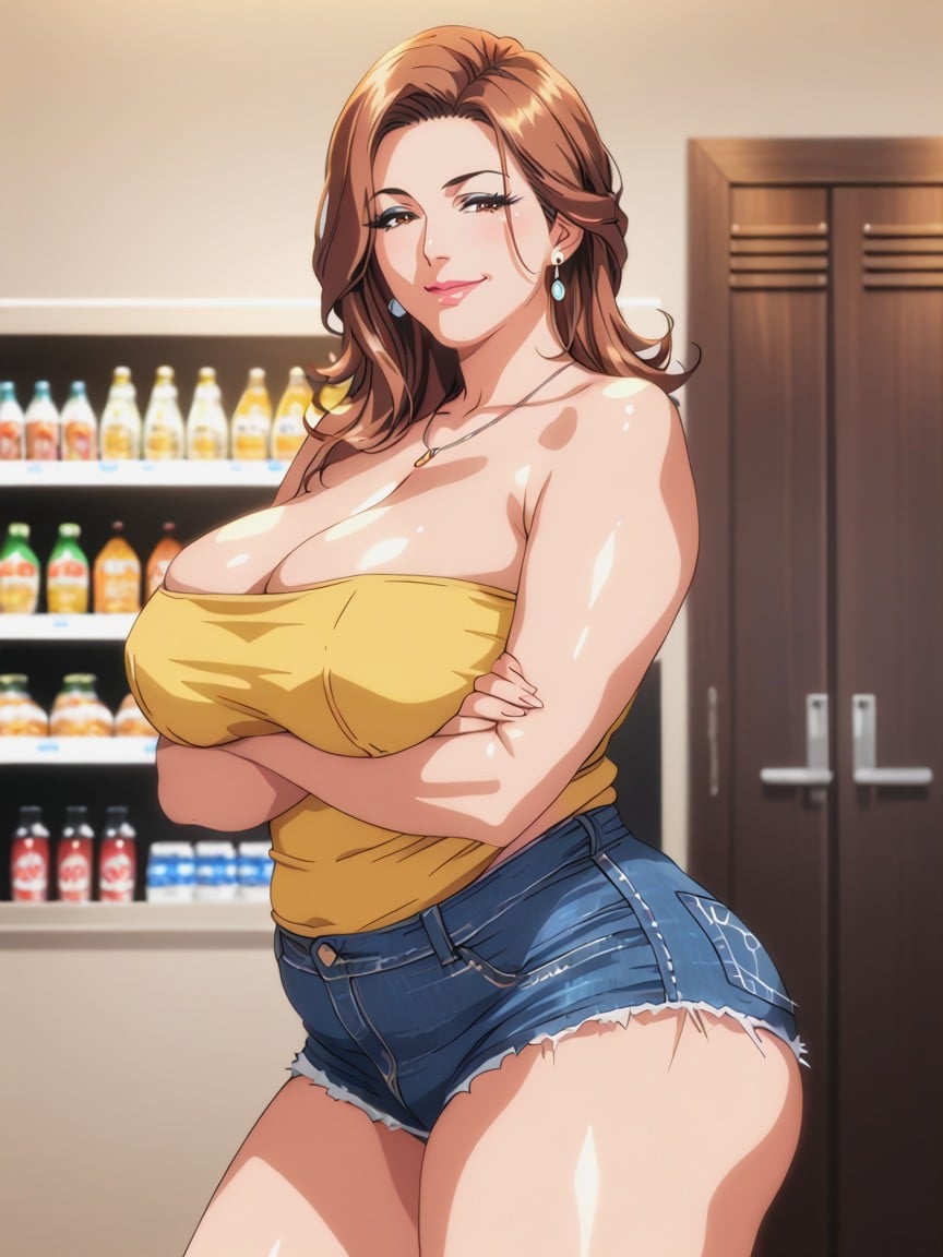 Black Eyeliner, Eyes Close Together, Thick MILF AI Porn