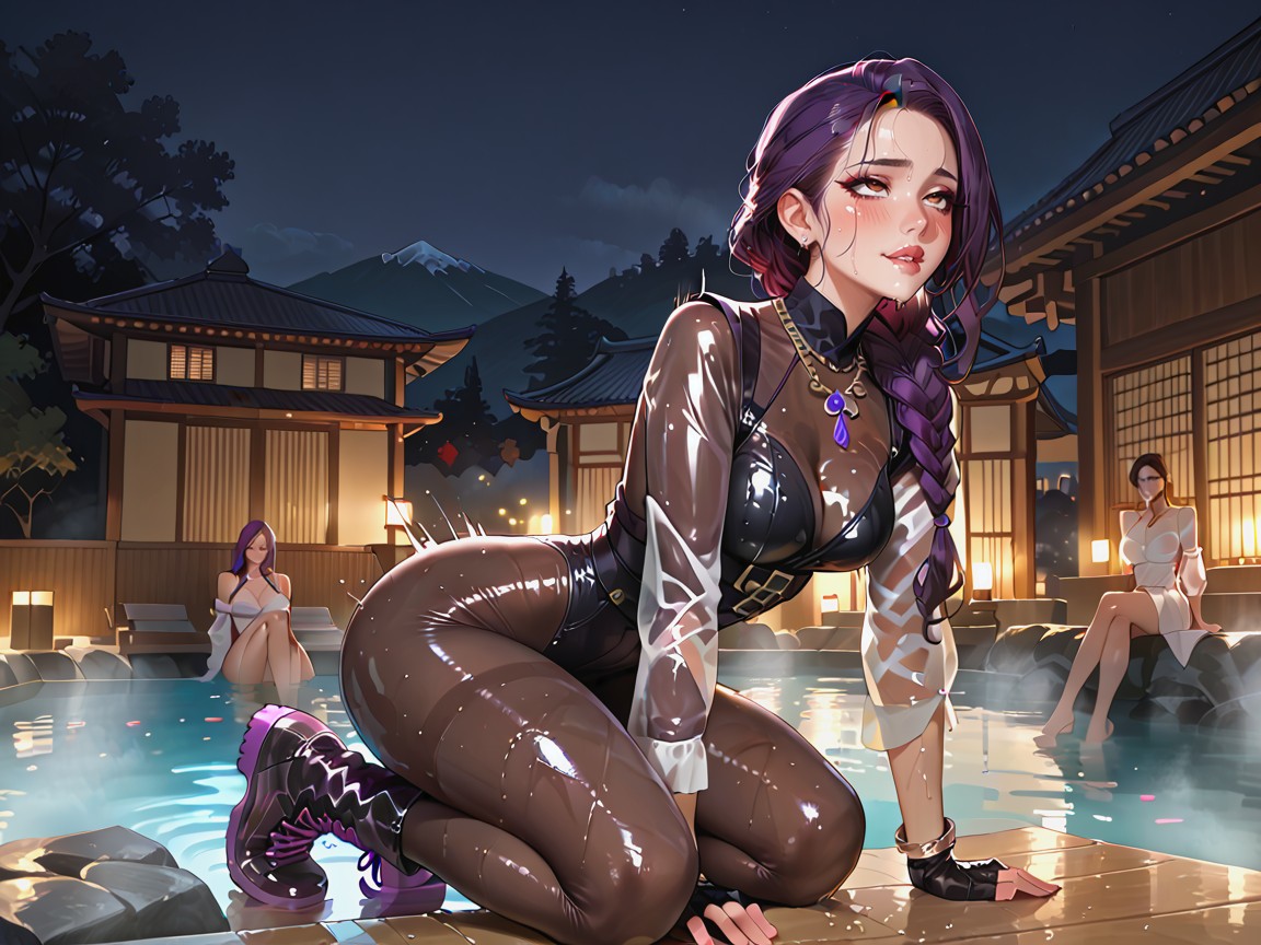 Glossy Lips, Knee Length Hair, Doggystyle Hentai AI Porn