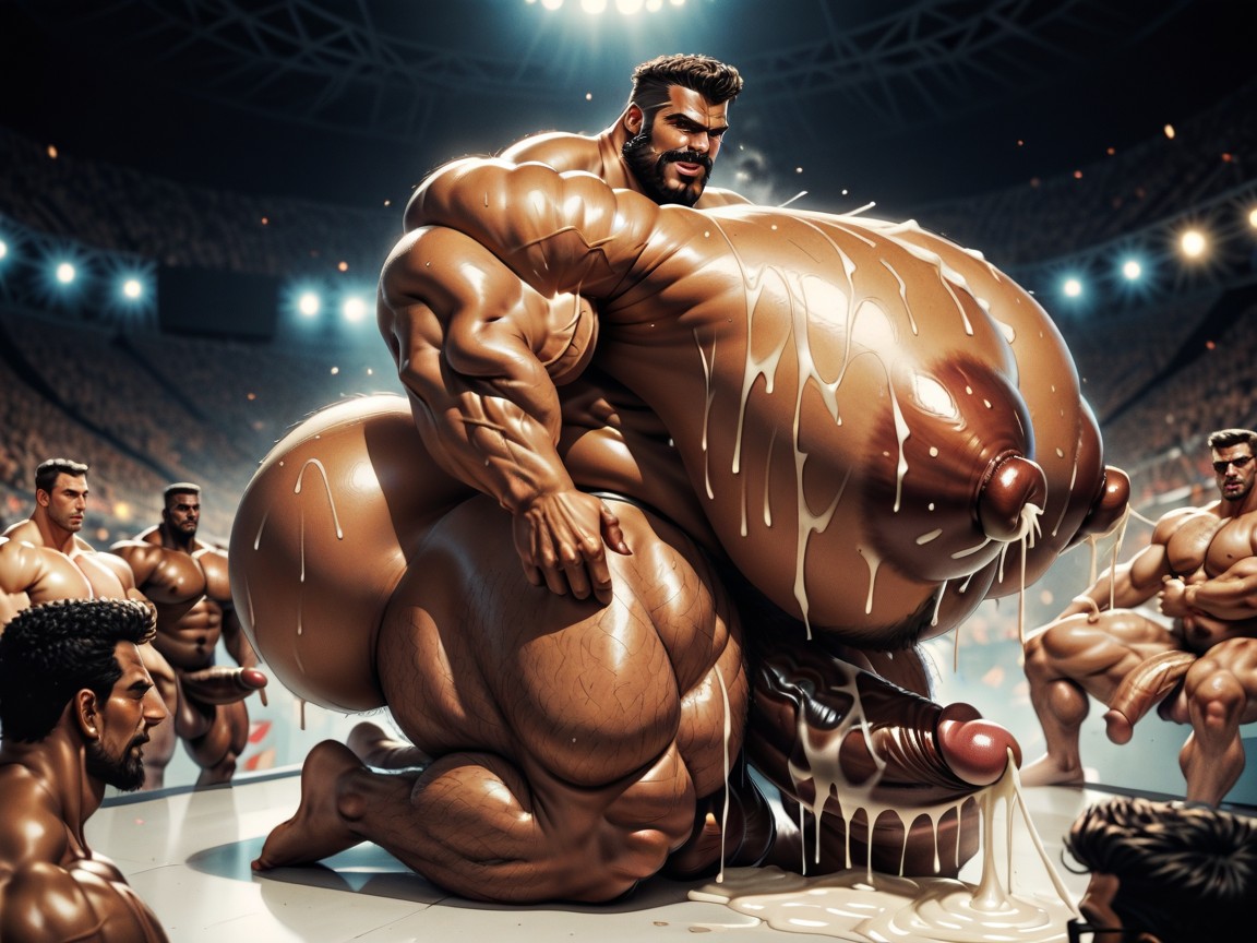 Tongue Out, Gay Gangbang, Oiled Skin KI Schwulenporno