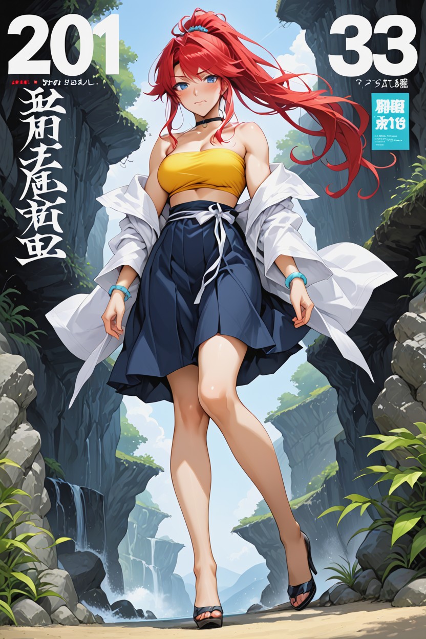 Blue Eyes, Magazine Cover Seductive, Bikini Top Hentai AI Porn
