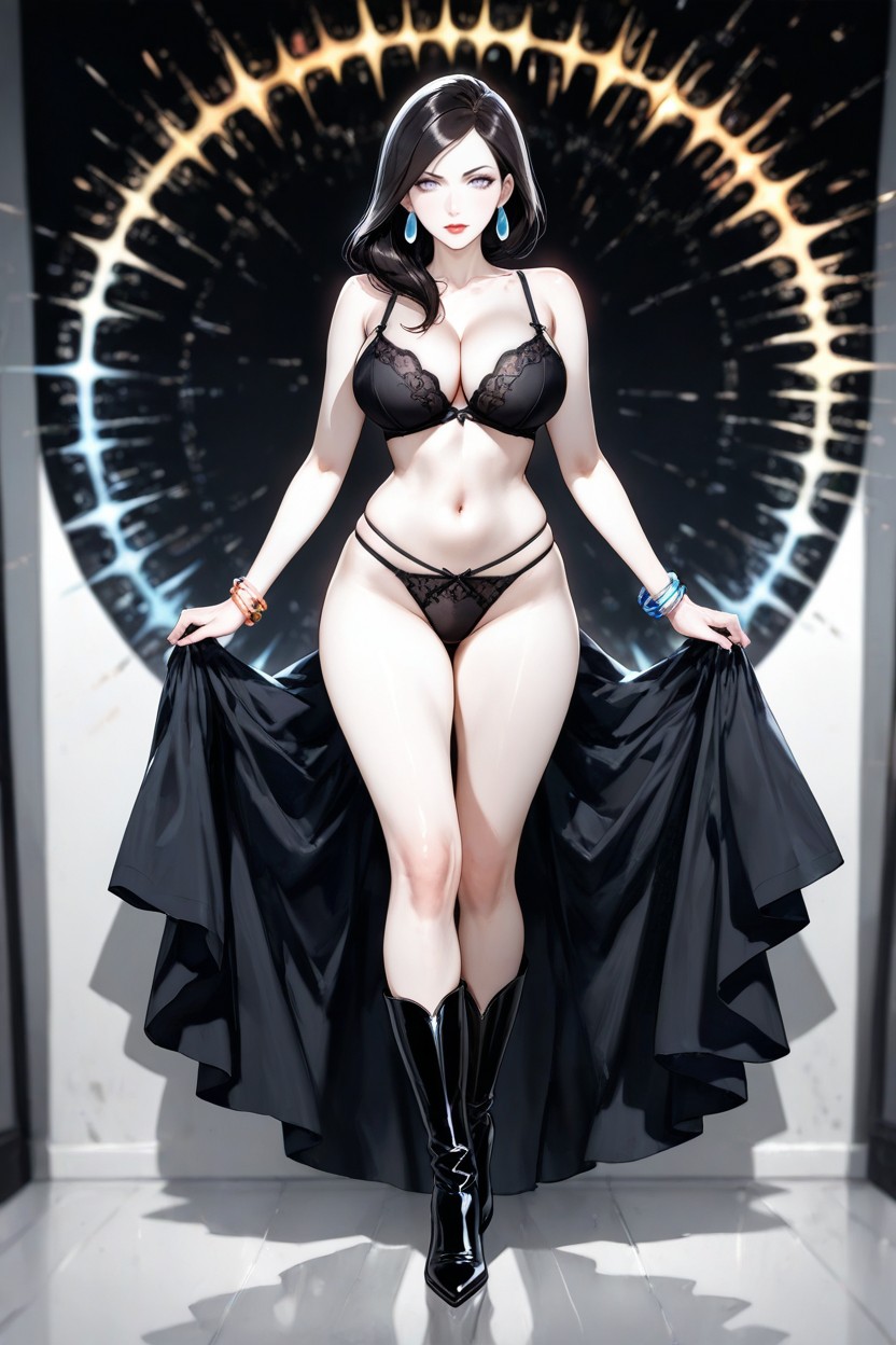 Gracefully Posing, Light Outline Body Shapes, Pale Skin Hentai AI Porn