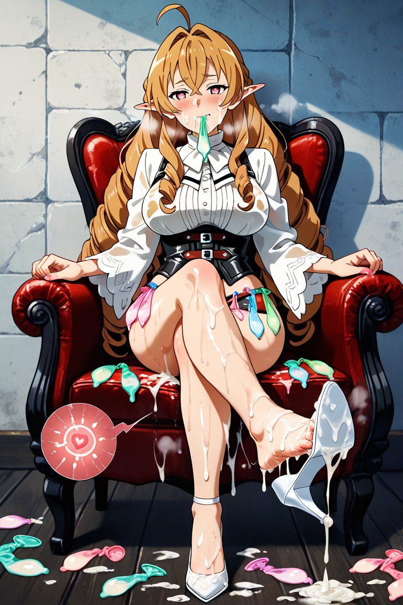 Sitting, Cum On Legs, Covered By Cum Hentai AI Porn
