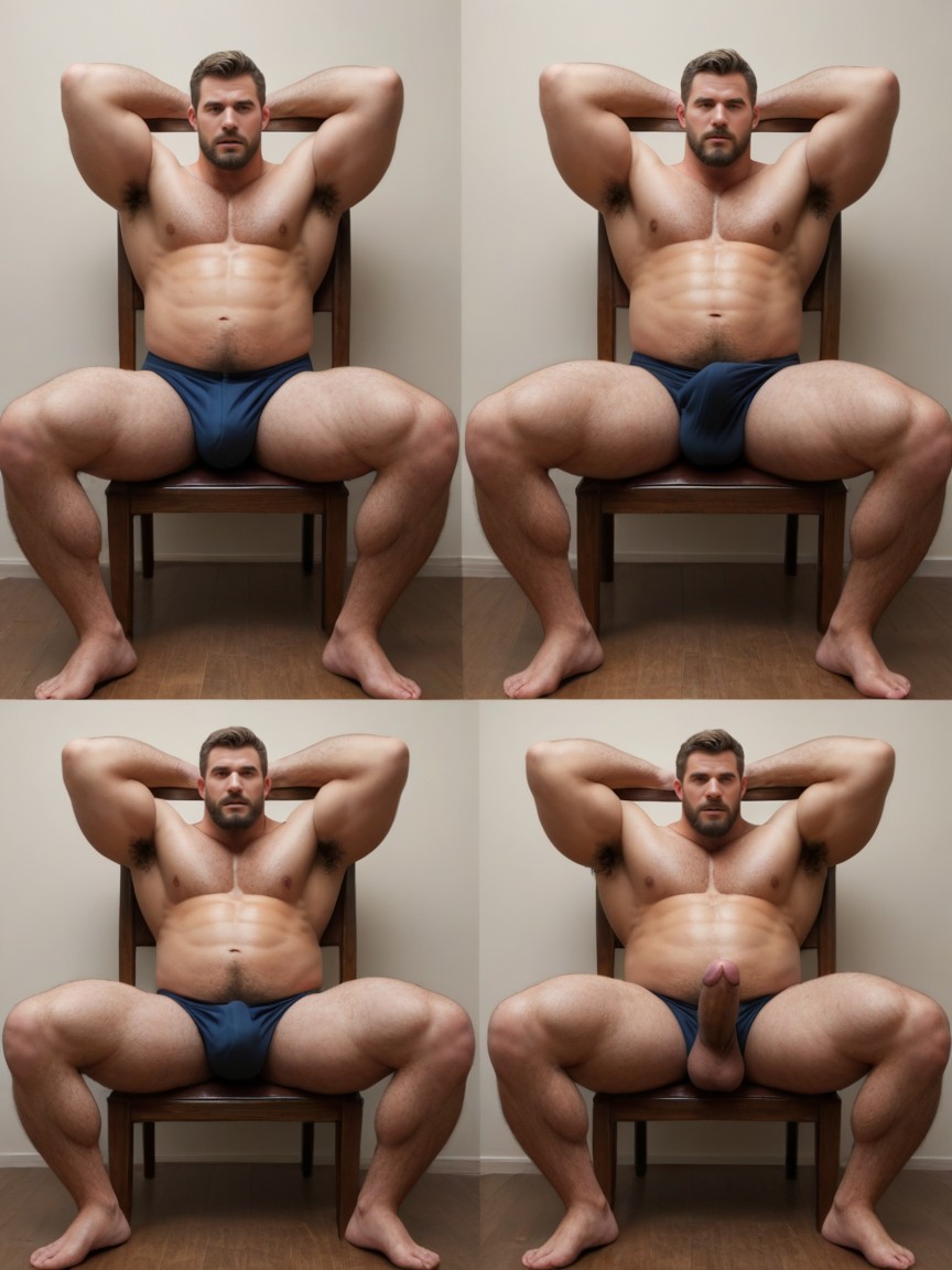 Weight Gain, Thick Legs, Sitting On Chair Porno gay IA