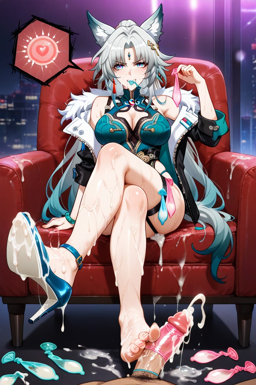 A Lot Of Used Condom, Swallowing Semen, Cum On Shoes Hentai AI Porn