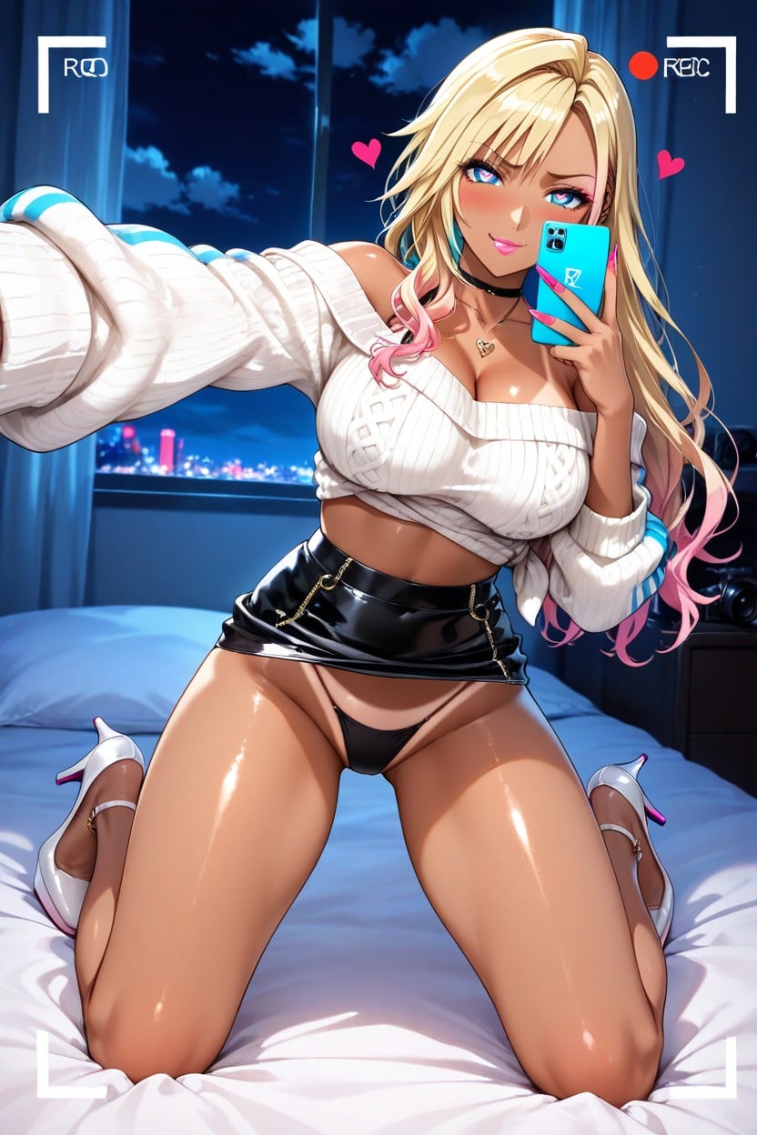 Blonde Hair, Selfie, Heart Shape Hentai AI Porn