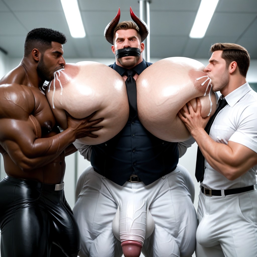 Rough Squeeze, Man Hyper Squishing Milk Man's Boobs, White Button Up Shirt Porno gay IA