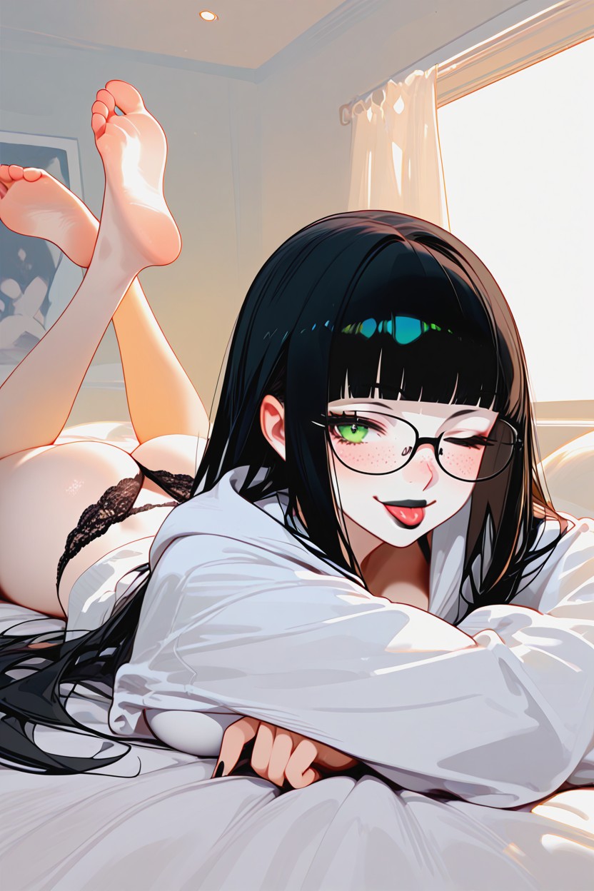 Rounded Breast, Big Lips, Vibrant Green Eyes Hentai AI Porn