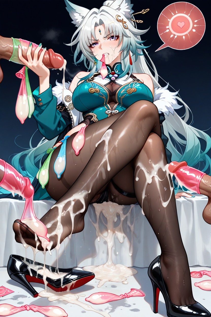 Used Condom, Used Condom Belt, Cum On Shoes Hentai AI Porn