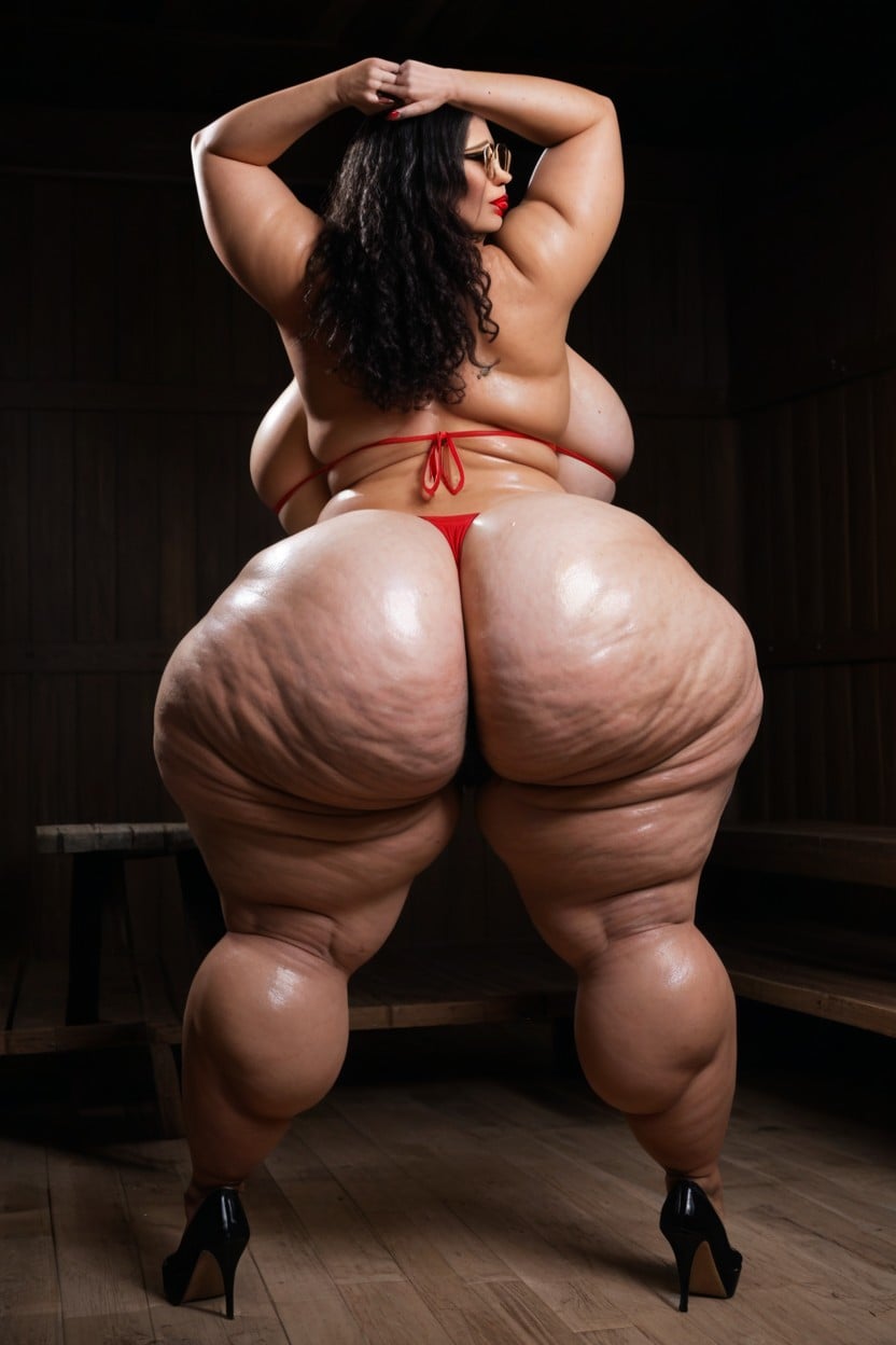 Black Hair, Big Fat Lips, Dark Brown Skin BBW AI Porn