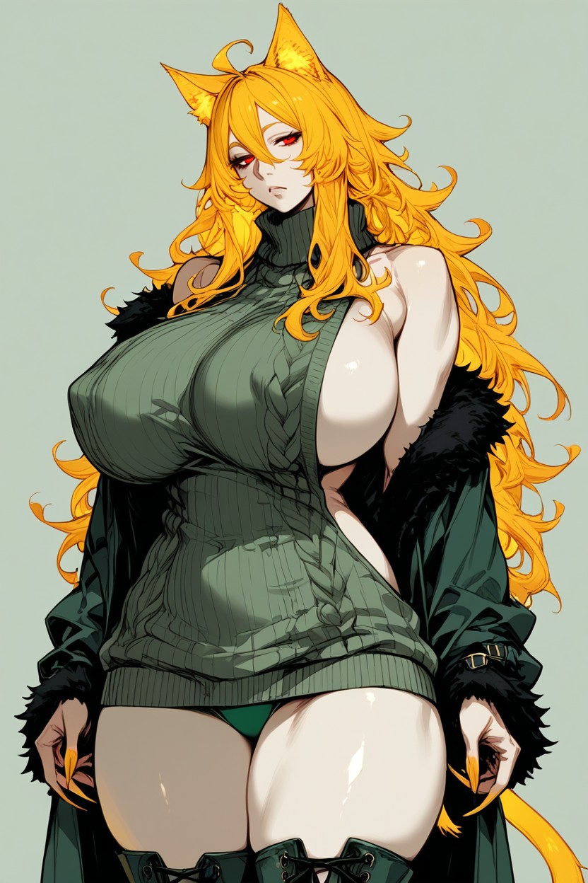 Breast Expansion, Ahoge, Drooping Breasts Hentai AI Porn