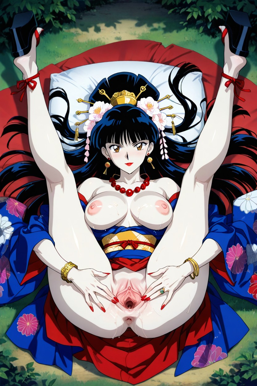 Anime Style, Red Nail Polish, Overhead Shot Hentai AI Porn