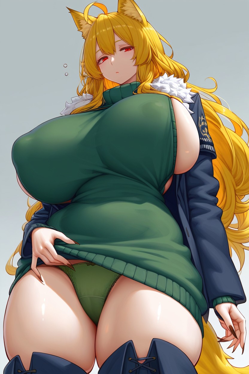 Pale Skin, Expansión De Senos, Panties Hentai IA