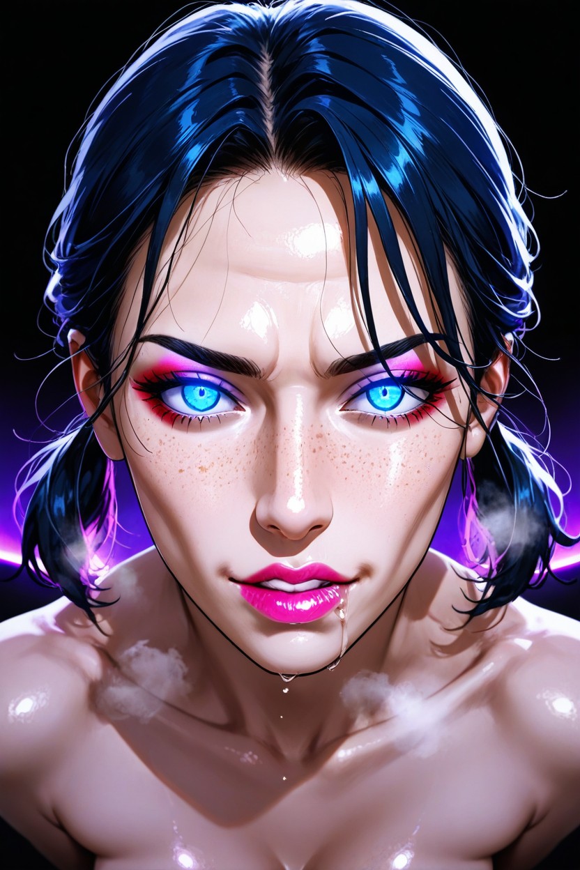 Pink Lipstick, Attractive, Short Length Hentai AI Porn