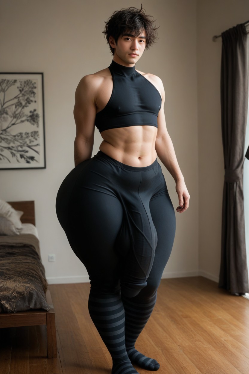 Extremely Bottom Heavy, Hyper Thick Thighs, Massive Ass AI同性戀黃片