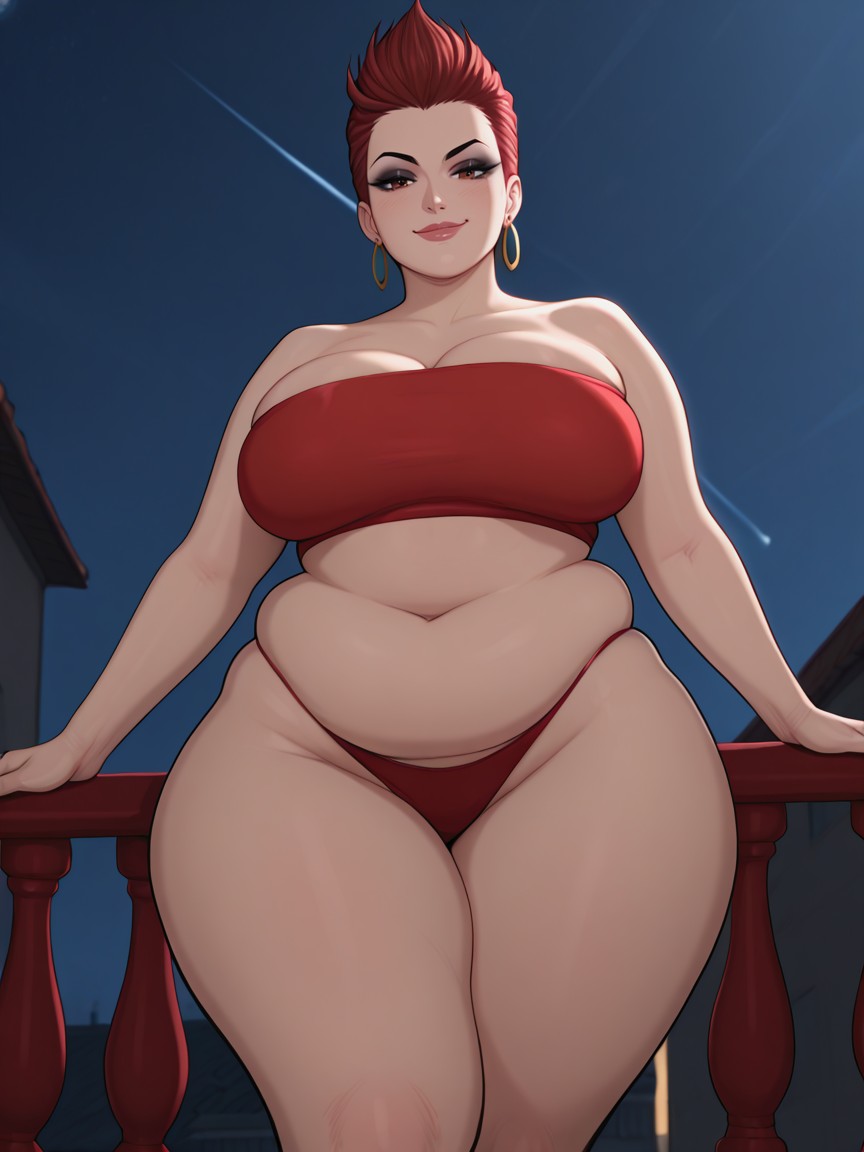 Model Pose, Brunette, 1 Person BBW AI Porn