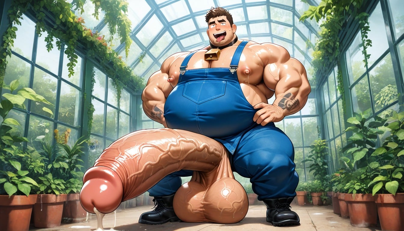Brunette, Round Massive Pecs, Worried AI Gay Porn