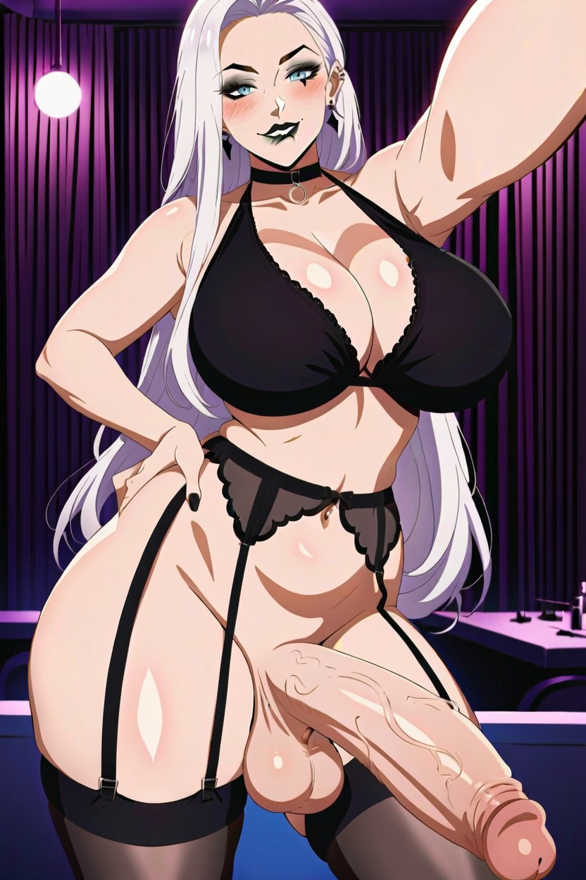 Standing With One Hand On Her Hip, Thick Thighs, High Estrogen Shemale AI Porn
