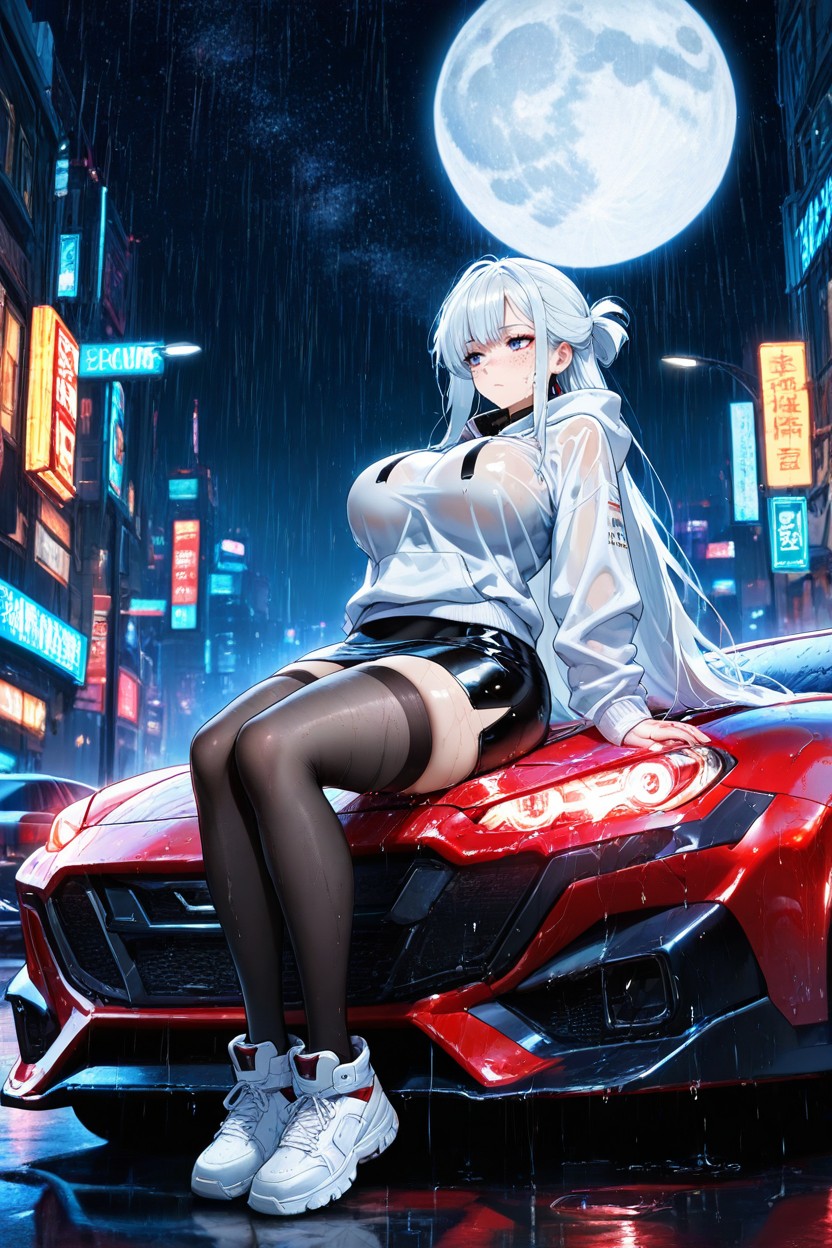 Solo, Starry Sky, Sitting Down Hentai AI Porn