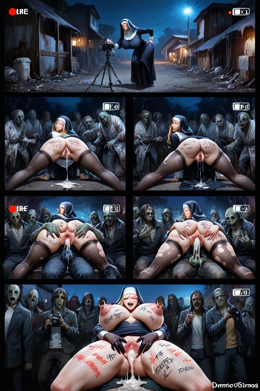 Nun, Beautiful Nipple, Poor Light AI Porn