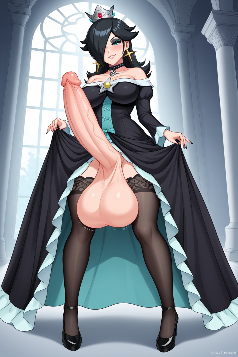 Poofy Hoopskirt, Oversized Testicles, Massive Bulging Balls AI Porn