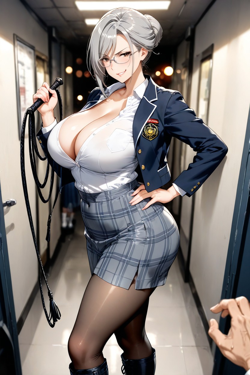 Knee Length Boots, Corridor, 1 Person Hentai AI Porn