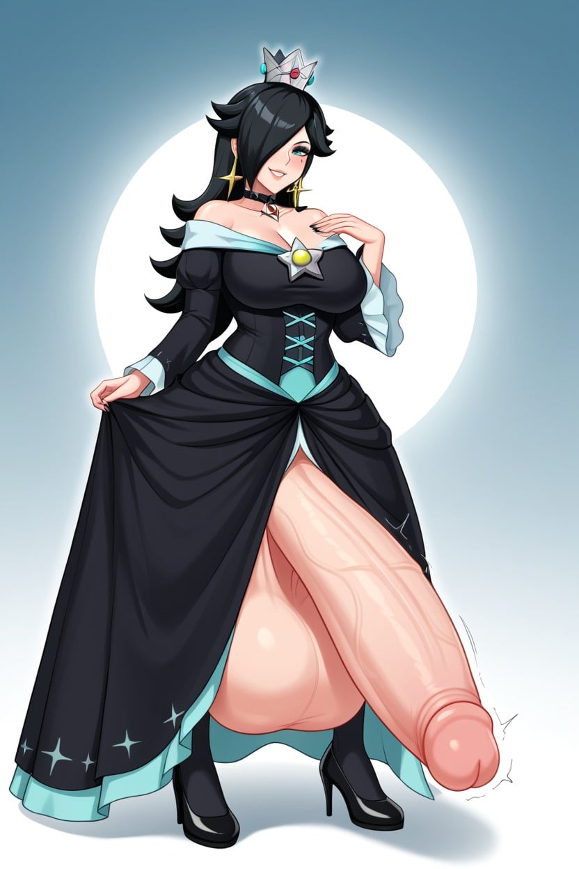 Oversized Testicles, Hyper Futa Cock, Black Goth Hair AI Porn