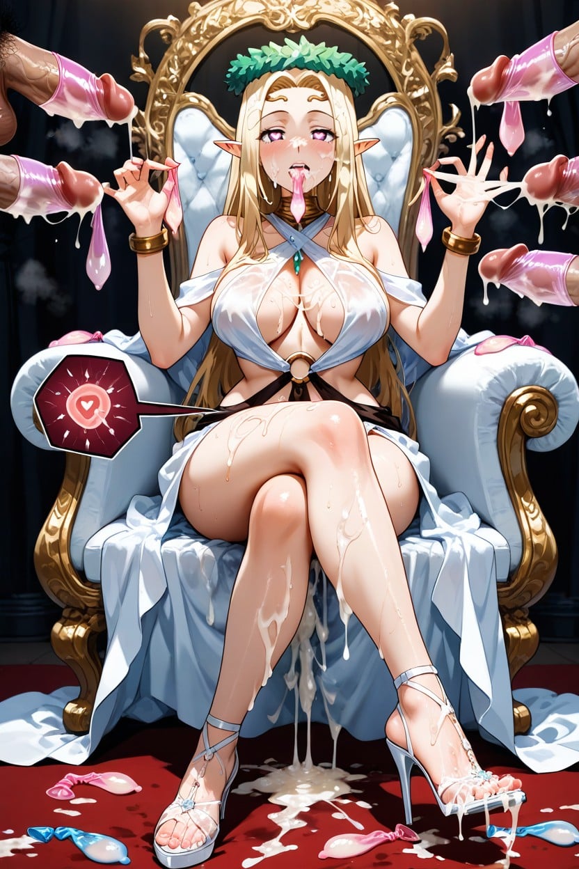 Medium Ass, Oiled Body, Sperm Covered Feet Hentai AI Porn