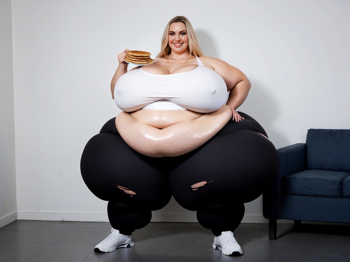 Blonde Hair, Weight Gain, Fatter AI Porn