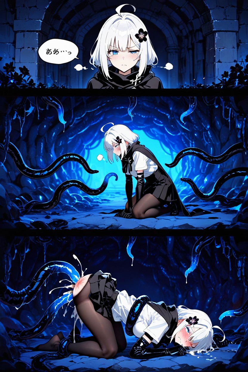 Black Ribbon, Ahoge, Black Pantyhose Hentai AI Porn