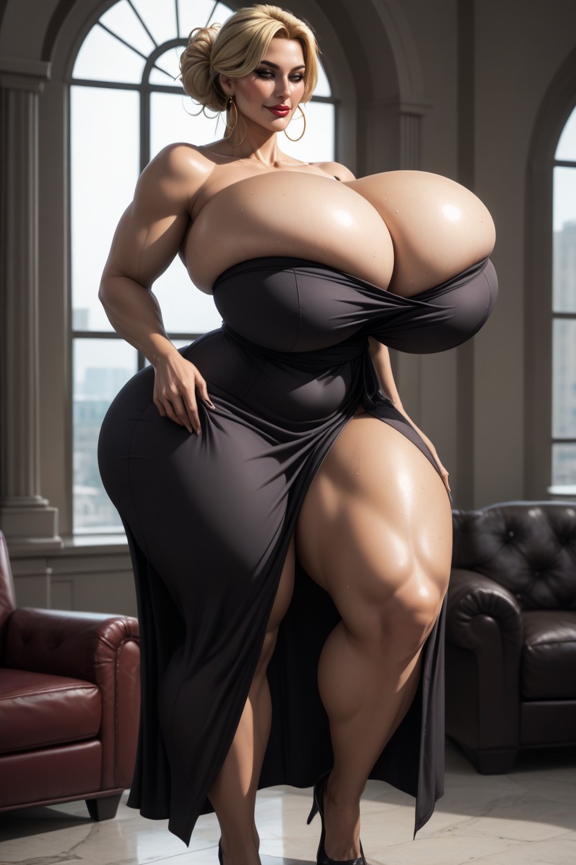 25+, Extremely Large Ass, Thighs Exposed AI Porn