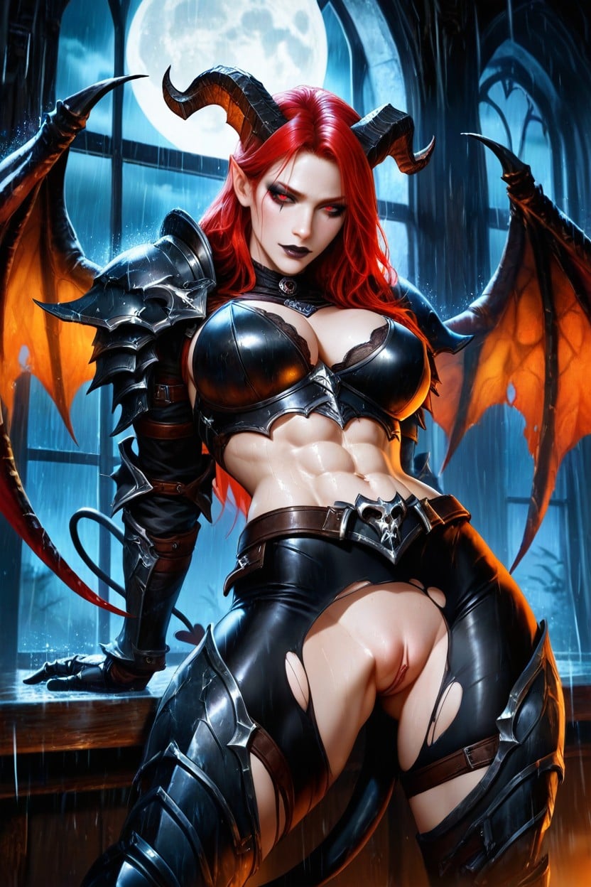 Moon, Knight Armor, Gothic AI Porn