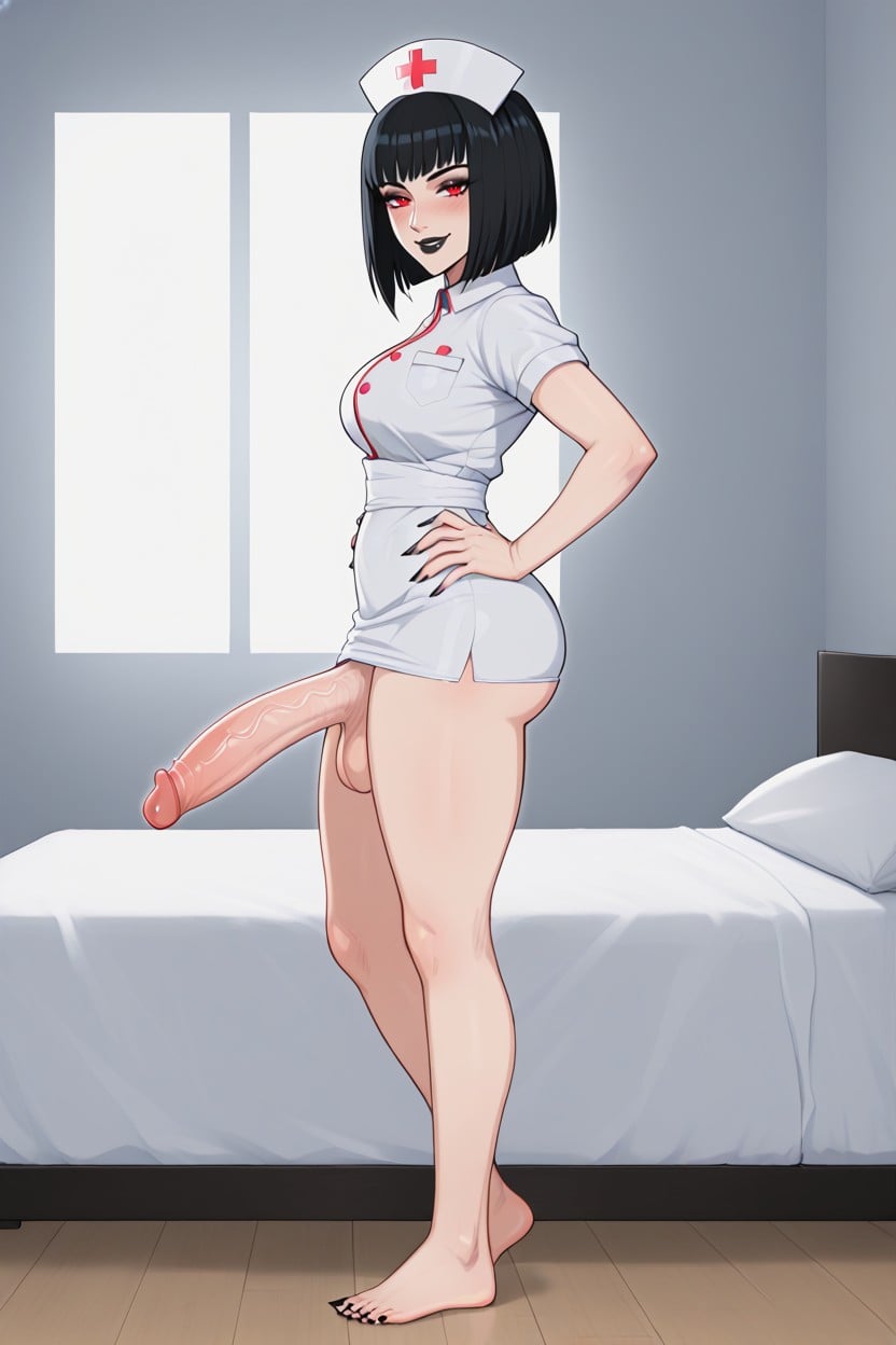 Standing, Night, Bedroom Shemale AI Porn