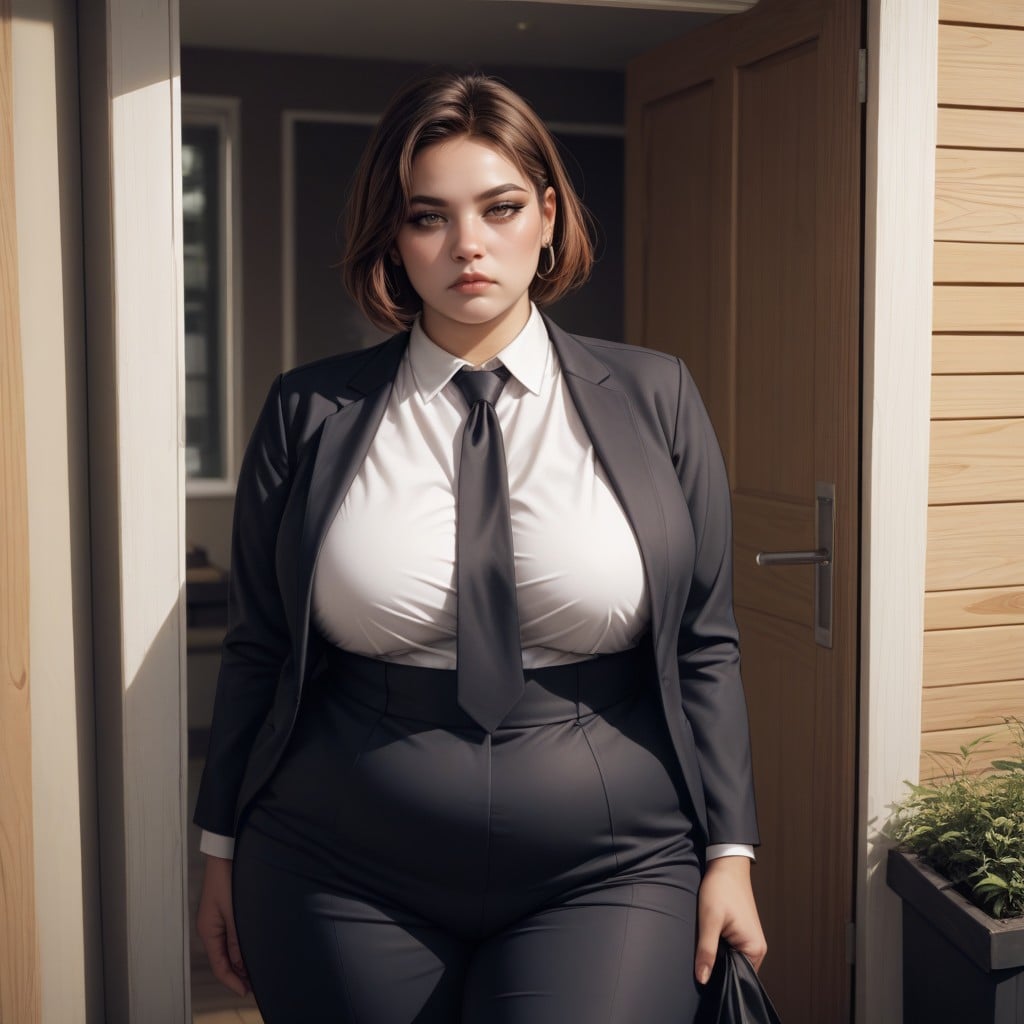 Black Blazer, Pov, Bored BBW AI Porn
