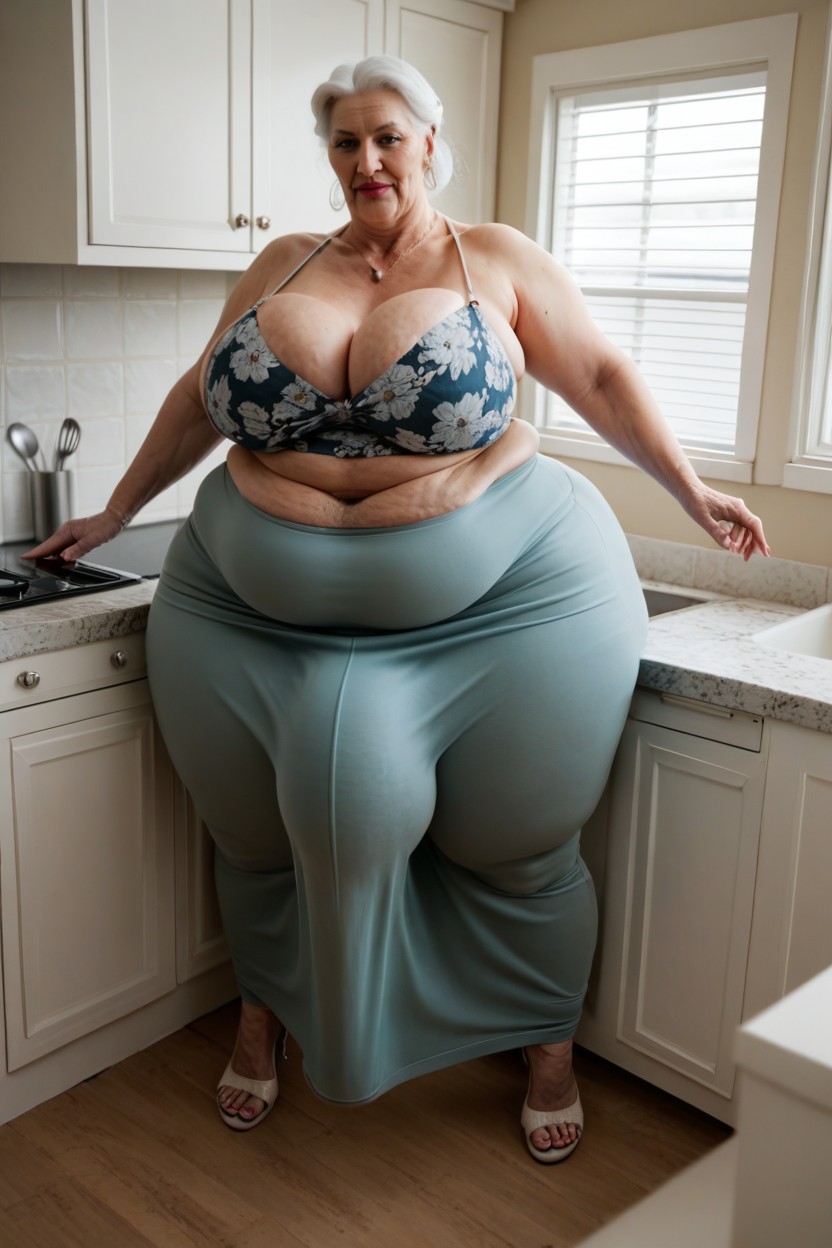 Gigantic Saggy Breast, Hyper Wide Penis Under Clothing, Big Belly AI Porn