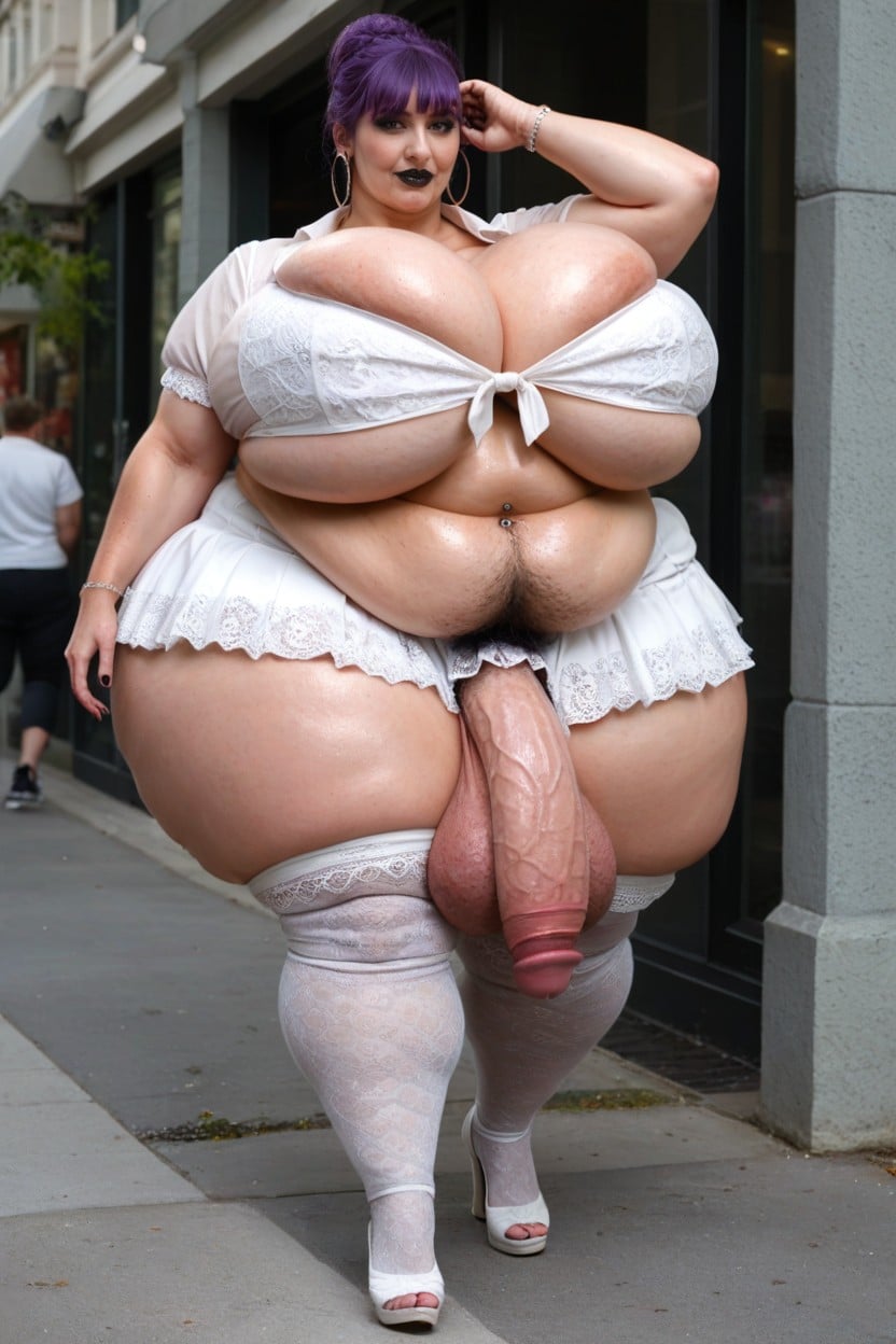 Wedding Dress, Cock Bulge, Unbuttoned Shemale AI Porn