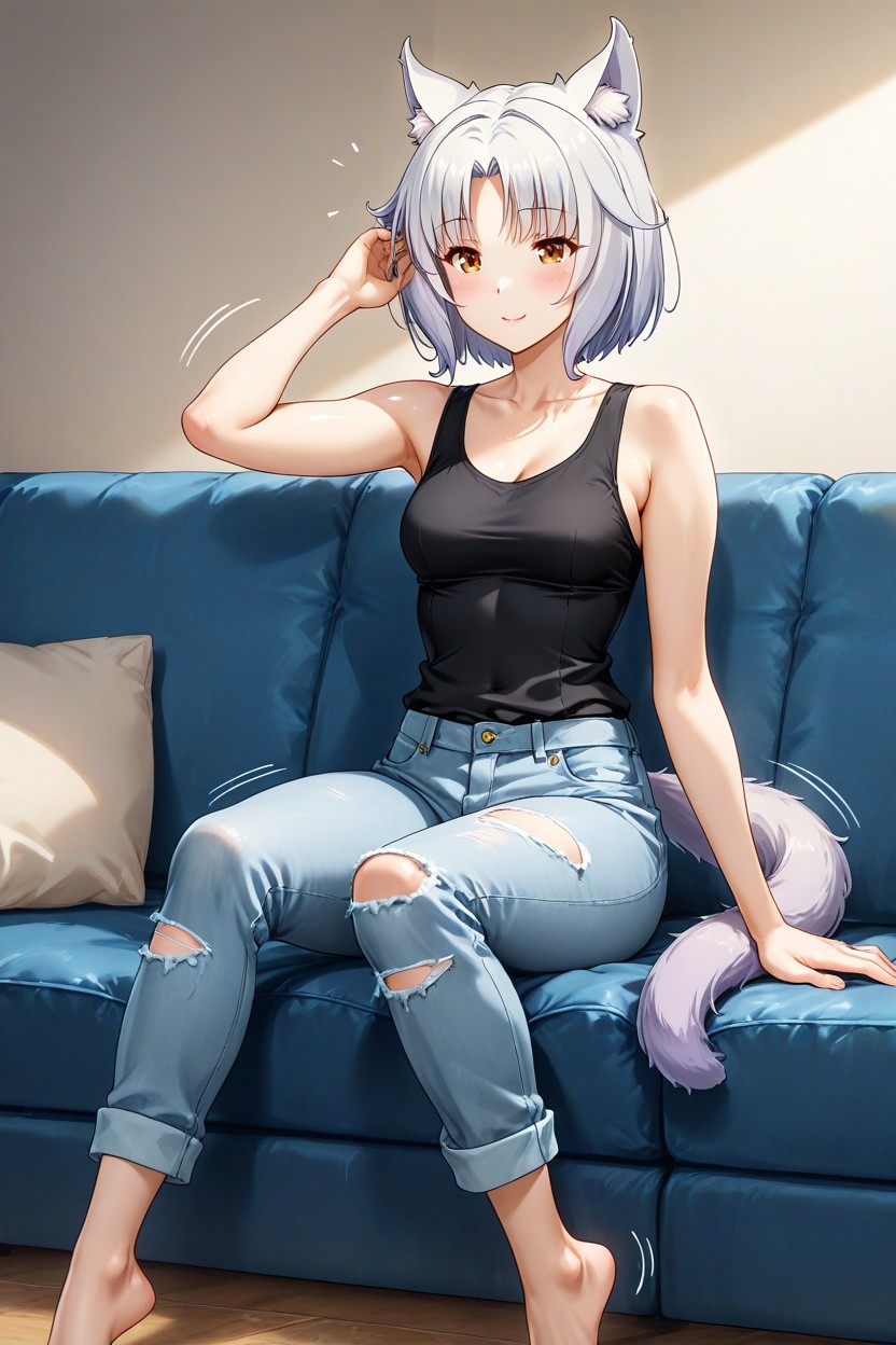 Gray Tail, Anime Features, Skinny Hentai AI Porn