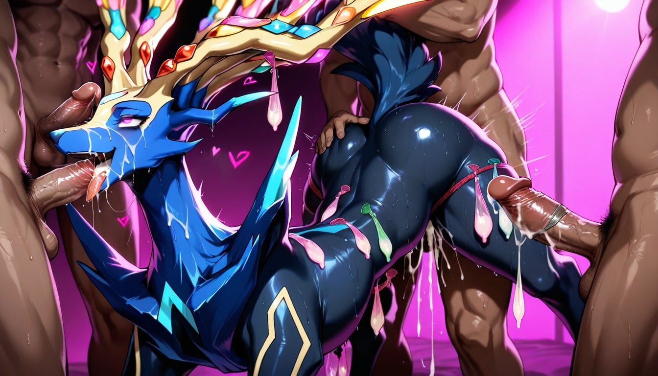 Deep Throat, Super Sweaty Body, Open Mouth Hentai AI Porn