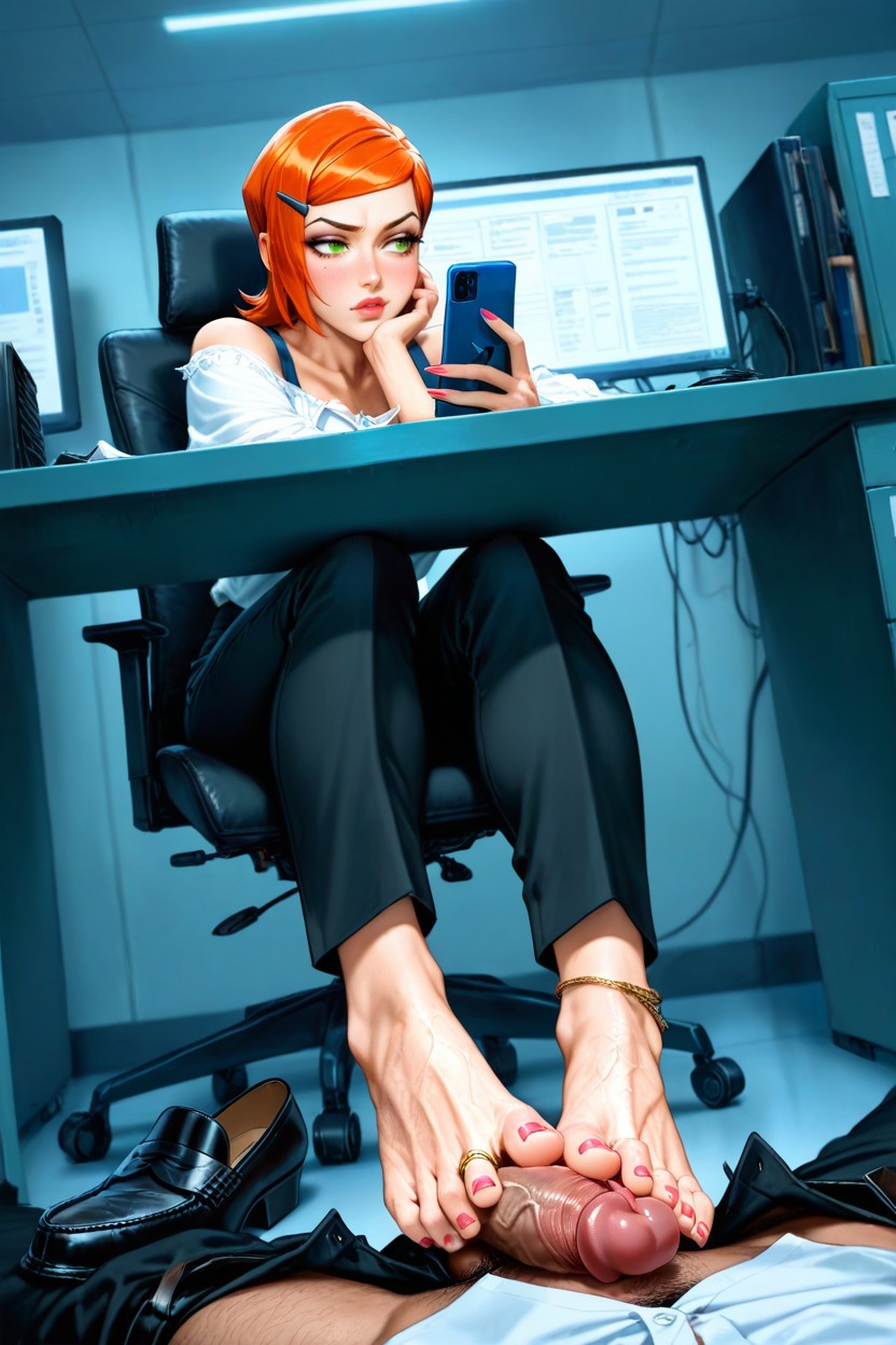 Pink Soles, Detailed Large Feet, Gwen Tennyson Hentai AI Porn