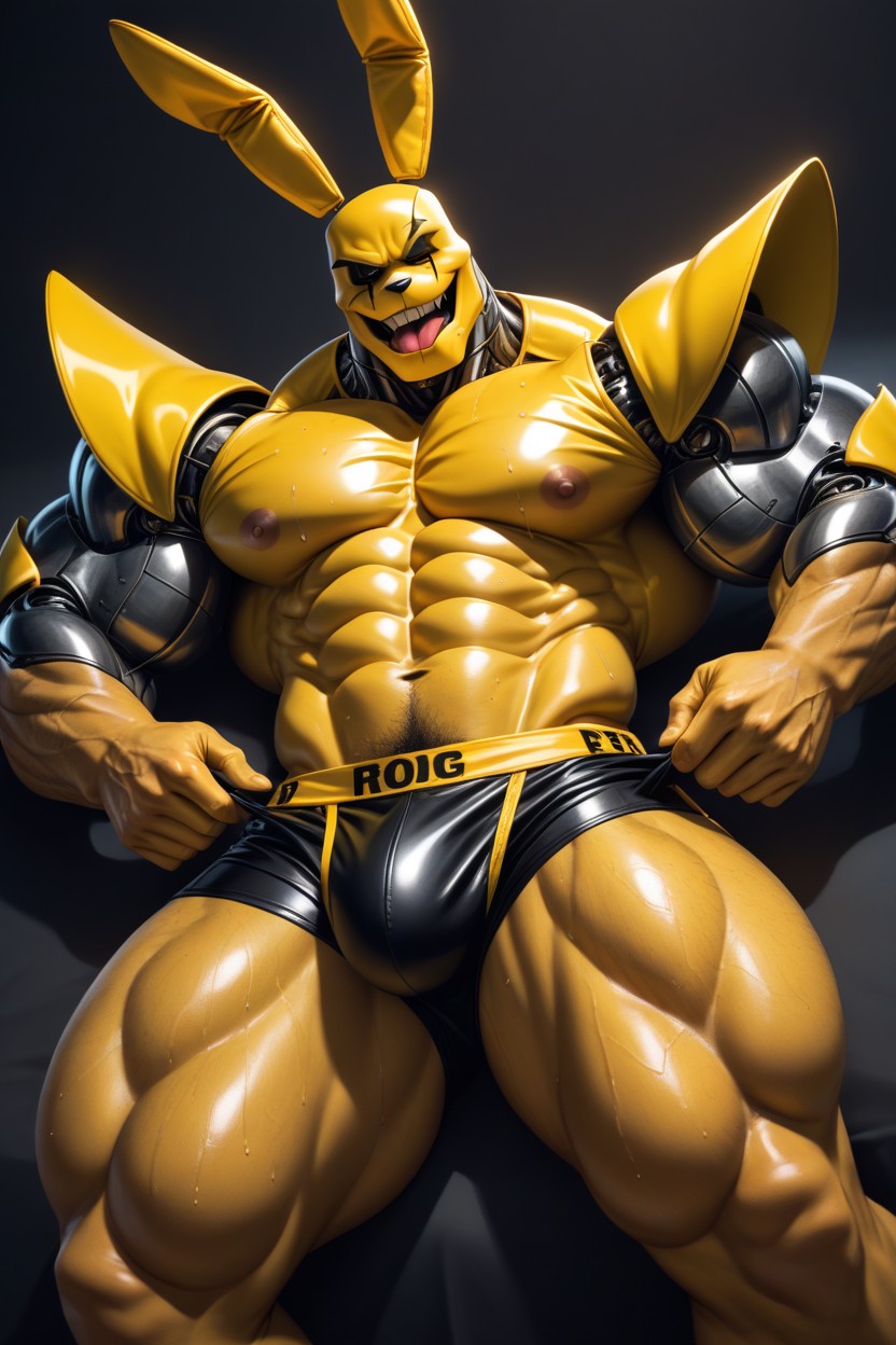 Scary Face, Furry Robot, Cuisses Épaisses Porno IA Gay