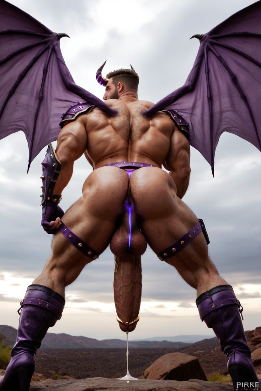 Strong Lines, Hyper Gold Cock Ring Covers Half Of The Cock, Octane Render Porno gay IA