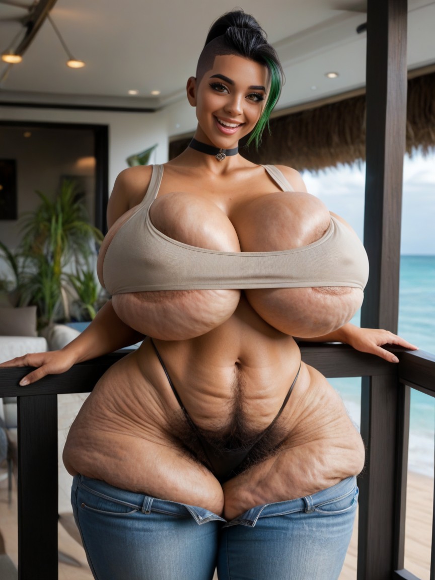Showing Teeth, Cellulite Gigantic Thighs, Poppy Body AI Porn