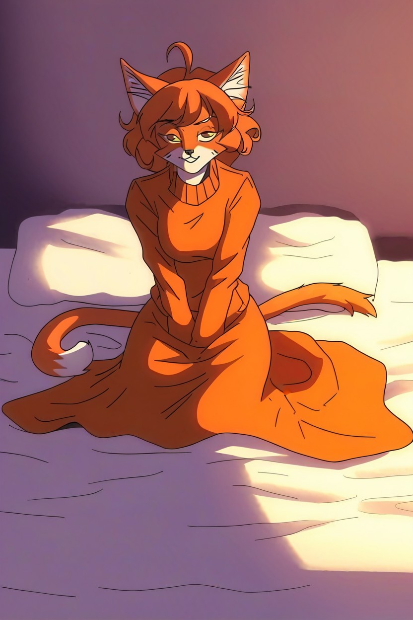 Brown Eyes, Skinny, Ginger Furry AI Porn