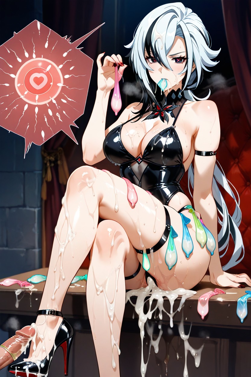 Wearing Condom, Semen On High Heels, Cum On Hair Hentai AI Porn