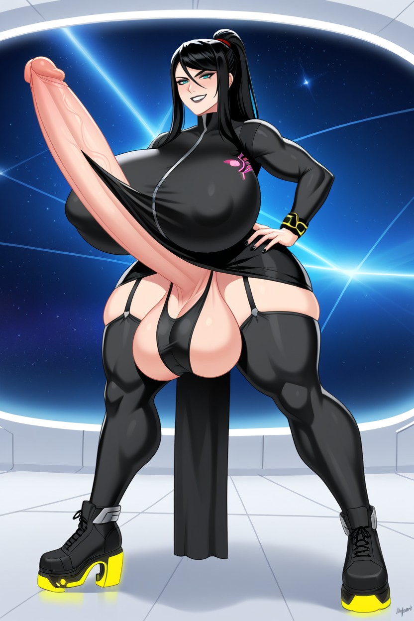 Black Hair, Futanari Samus, Movement Lines On Body AI Porn